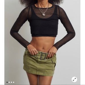 Free People Green Cargo Skirt